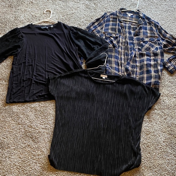 Tops - 🖤 Mixed Tops Bundle - Black & Navy Plaid